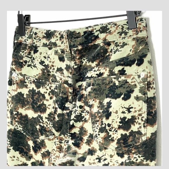 Anthropologie Pilcro High Rise Corduroy Skinny Button Fly Camo Floral Print 27P - Picture 6 of 12